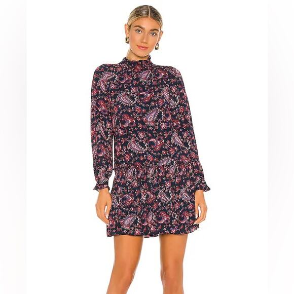 Rebecca Taylor La Vie Mock Neck Floral long Sleeve Dress Womens Size S - Picture 1 of 7